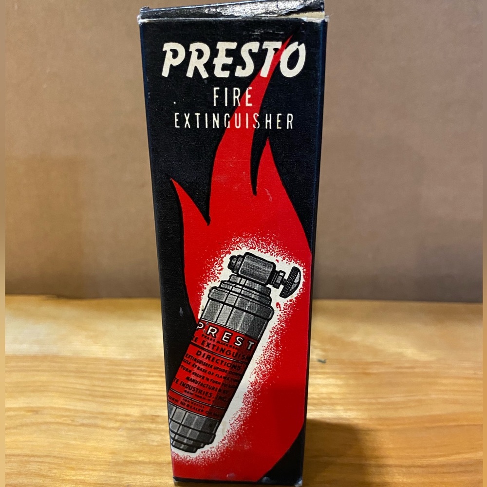 Vintage motorcycle fire extinguisher
